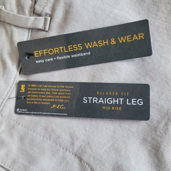 NWT Lee Relaxed Fit Straight Leg Twill Pants Size 4P - Picture 8 of 11